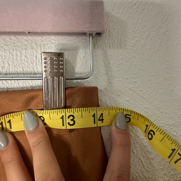 LK LUV Bronze Satin Midi Skirt, Approx. Size S, EUC - Picture 3 of 9